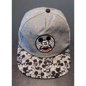 Mickey Mouse Hat Cap Snapback Gray Glasses Disney Parks Authentic Original